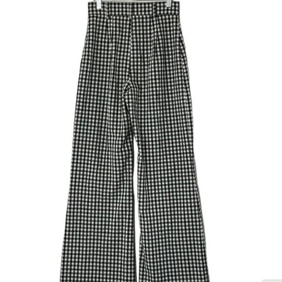Free People Wide Leg Gingham Pants - Picture 4 of 4